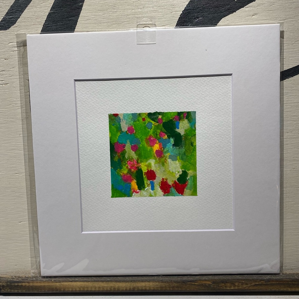 12x12 Original abstract floral painting.